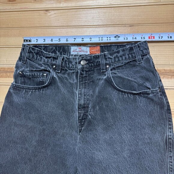 Vintage 90s Levis 545 Loose Fit Dark Wash Denim Jean Shorts Orange Tab - Size 31 - Picture 4 of 10